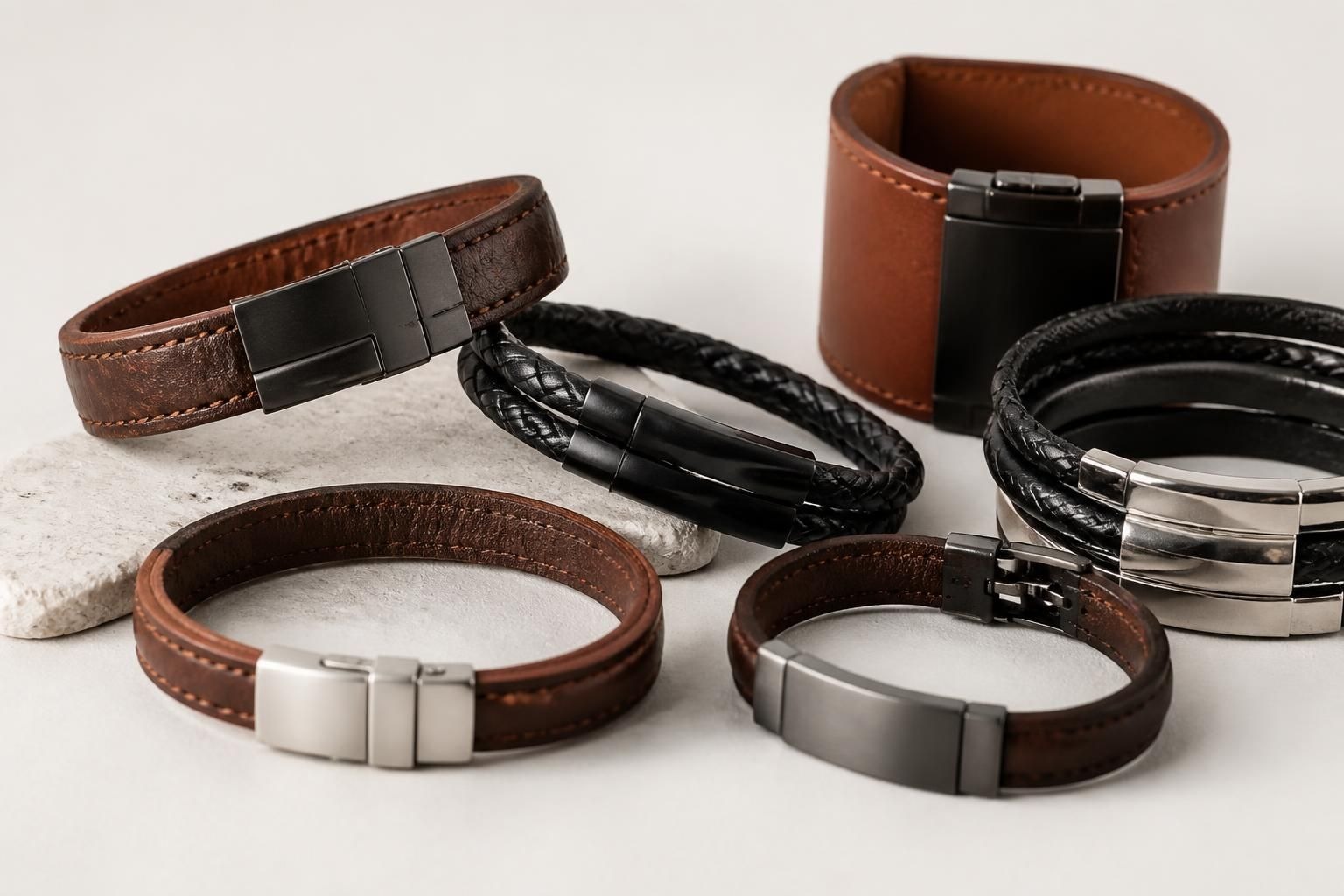 découvrez notre guide complet sur les bracelets en cuir : explorez les différentes matières, types de fermoirs et styles pour choisir le bijou parfait alliant élégance et confort.