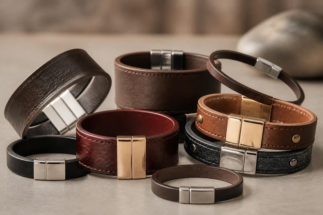 découvrez notre bracelet manchette femme en cuir, disponible en plusieurs largeurs avec des fermoirs aimantés pratiques et des finitions élégantes pour un style unique et raffiné.